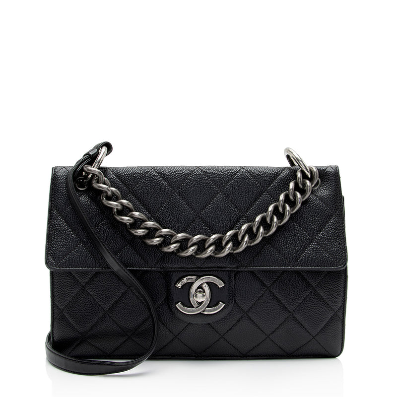 Chanel Caviar Leather Retro Class Medium Flap Bag (SHF-6qTNHe)