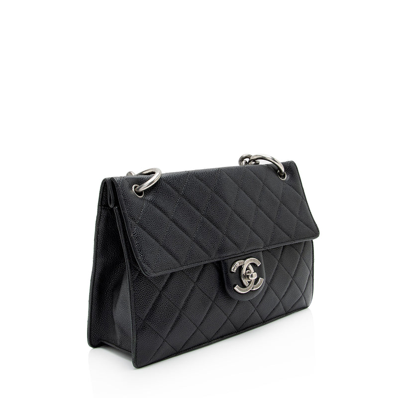 Chanel Caviar Leather Retro Class Medium Flap Bag (SHF-6qTNHe)