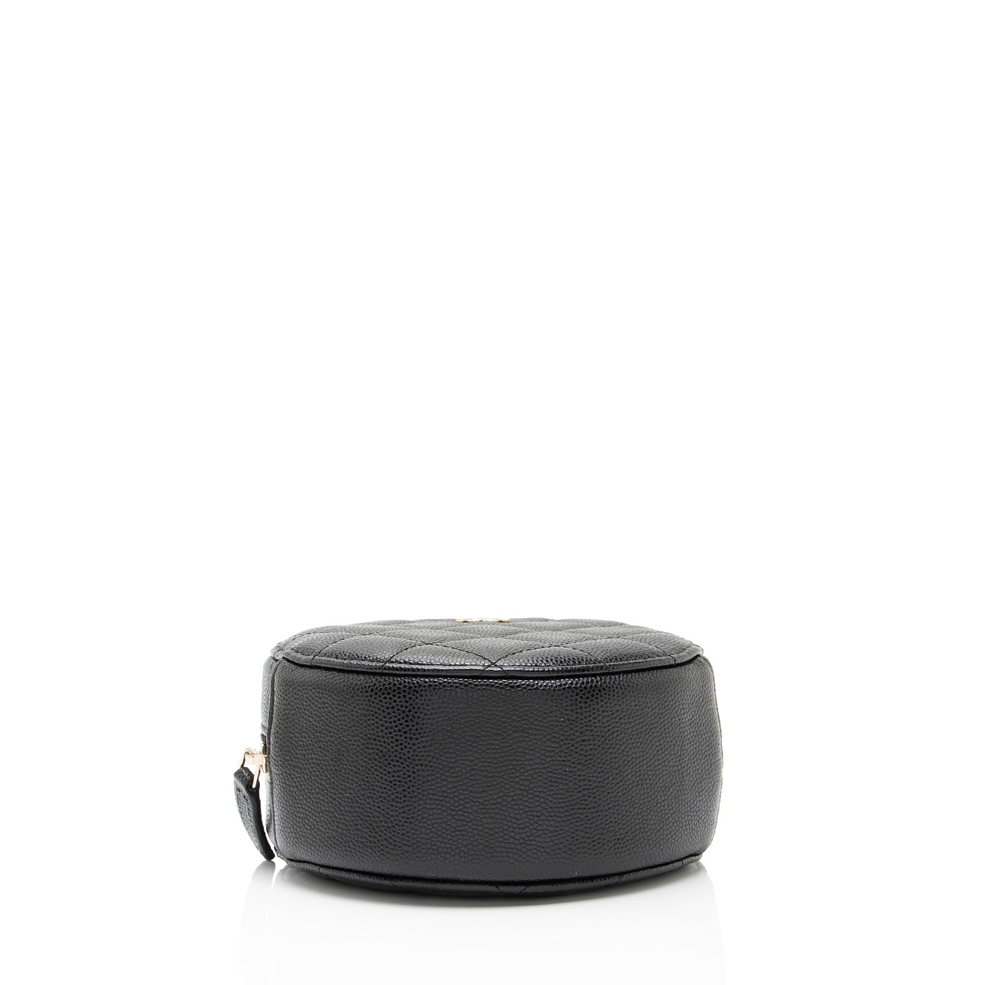 Chanel Caviar Leather Round Clutch with Chain