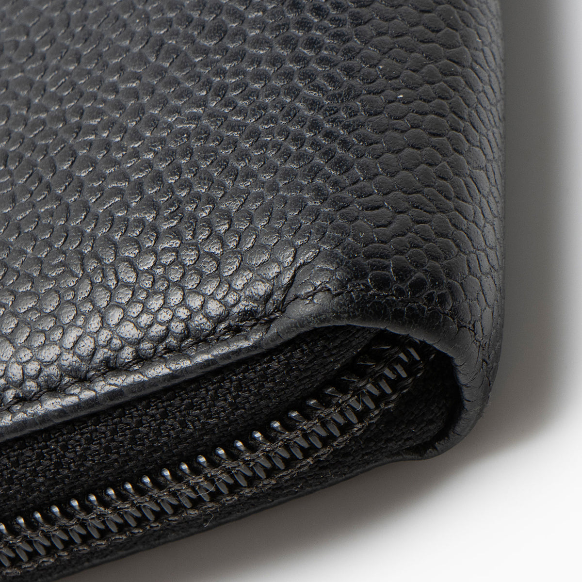 Chanel Caviar Leather Timeless Zip Around Wallet