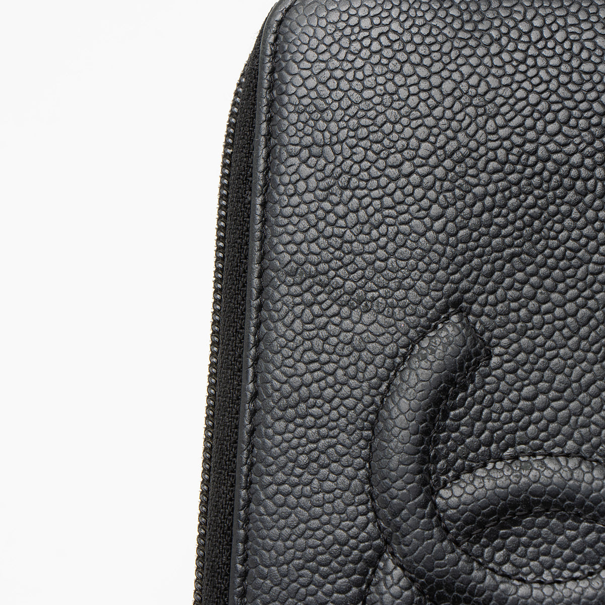 Chanel Caviar Leather Timeless Zip Around Wallet