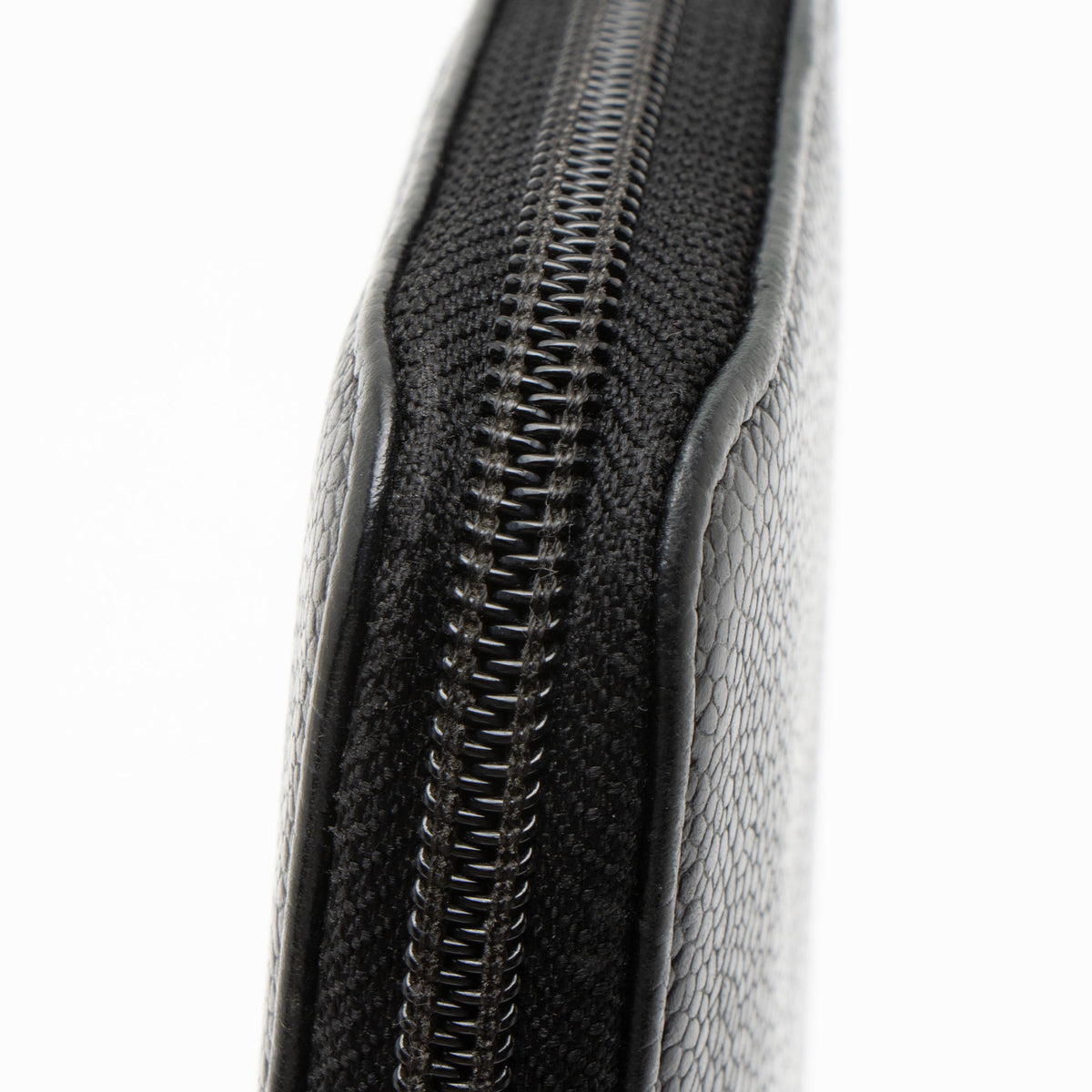 Chanel Caviar Leather Timeless Zip Around Wallet