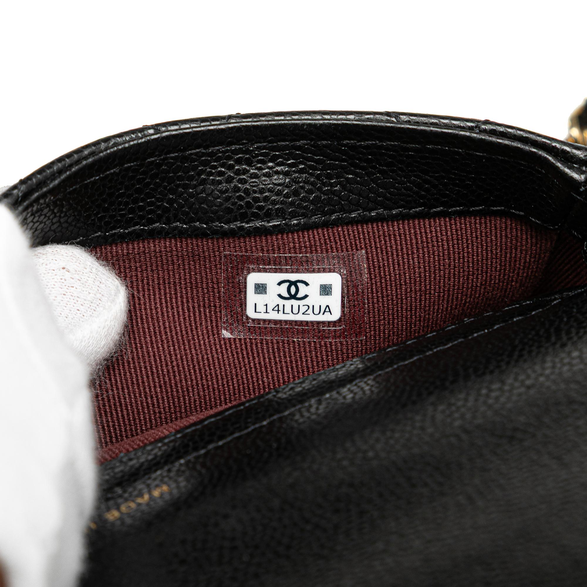 Chanel Caviar Quilted Phone Holder Wallet on Chain