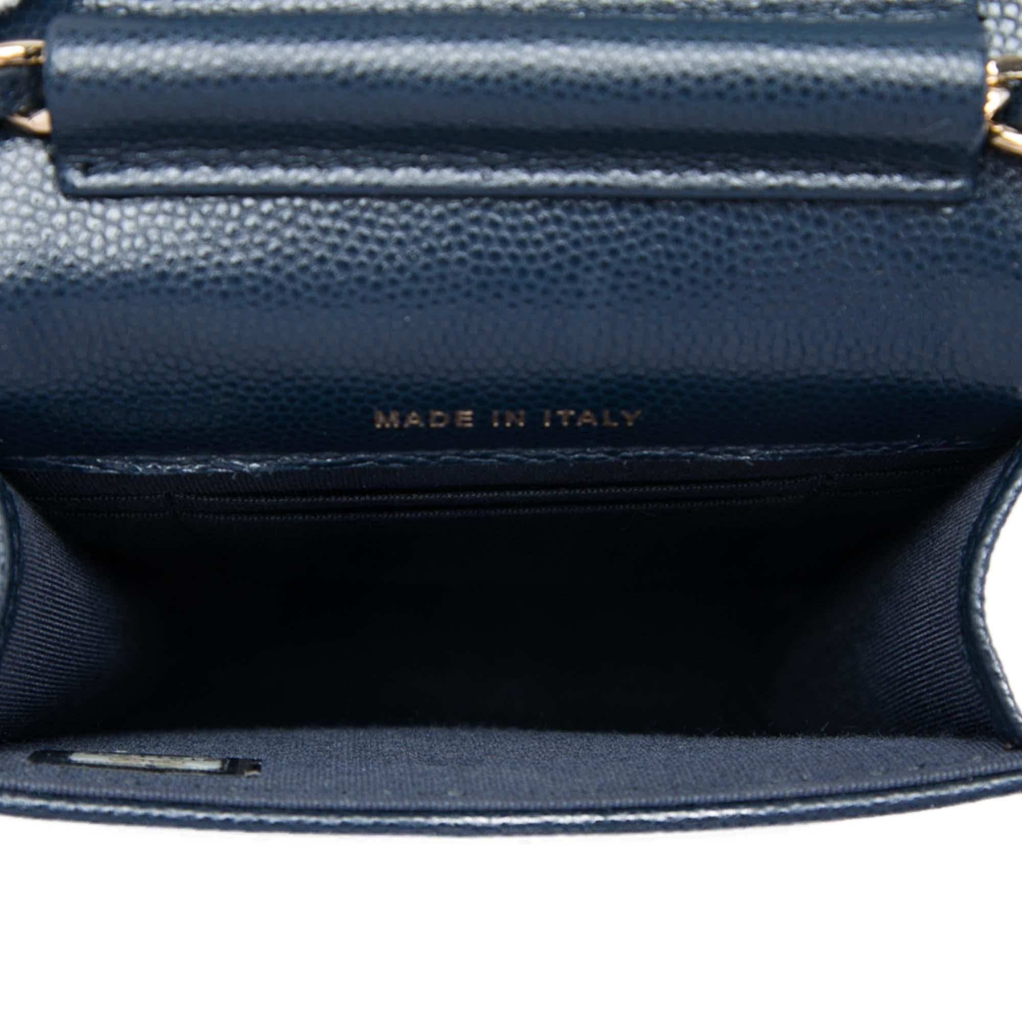 Chanel Caviar Thread Around Phone Holder with Chain