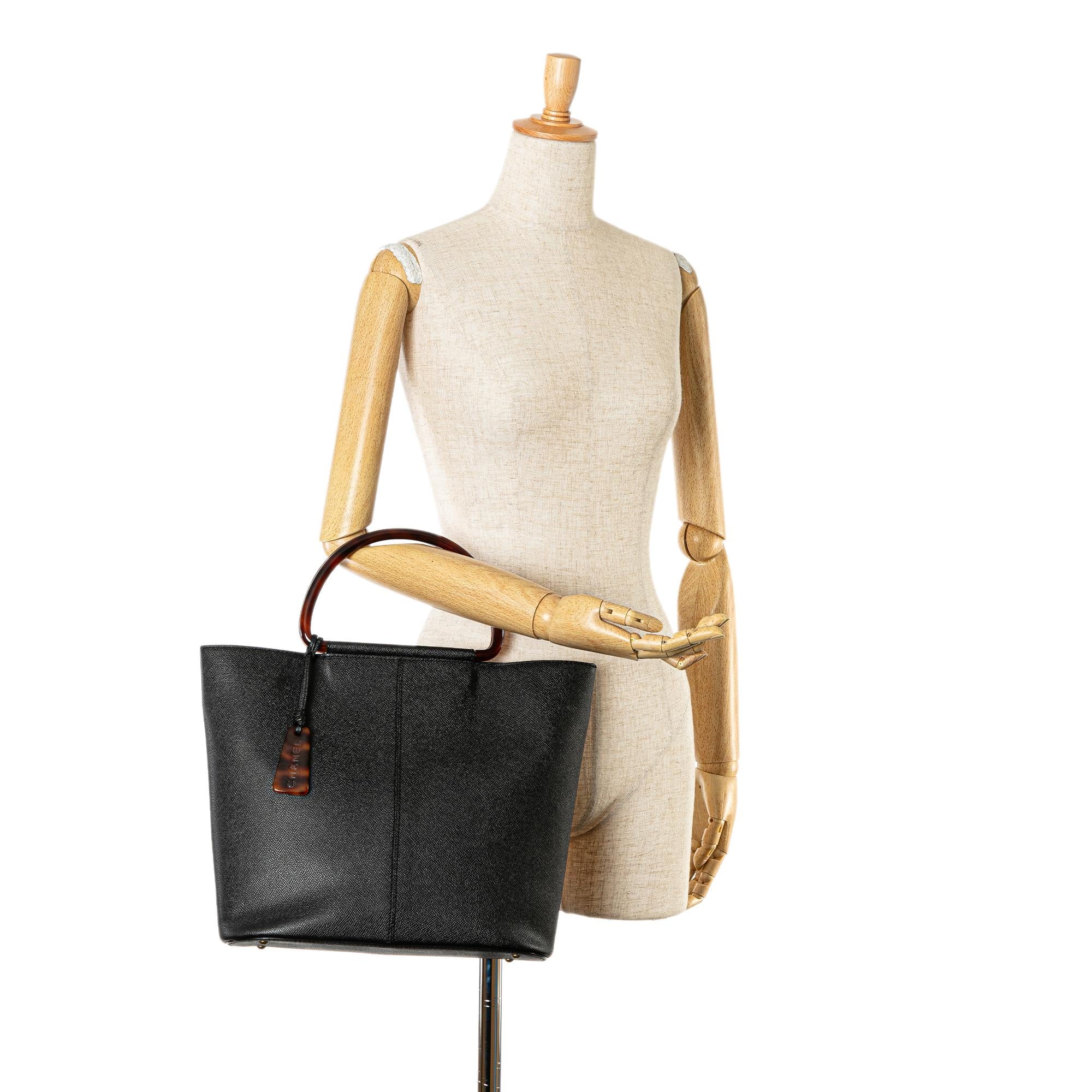 Chanel Caviar Tortoise Top Handle Tote