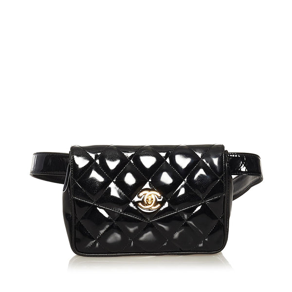Chanel Chanel CC Patent Leather Belt Bag (SHG-Gqb22M)