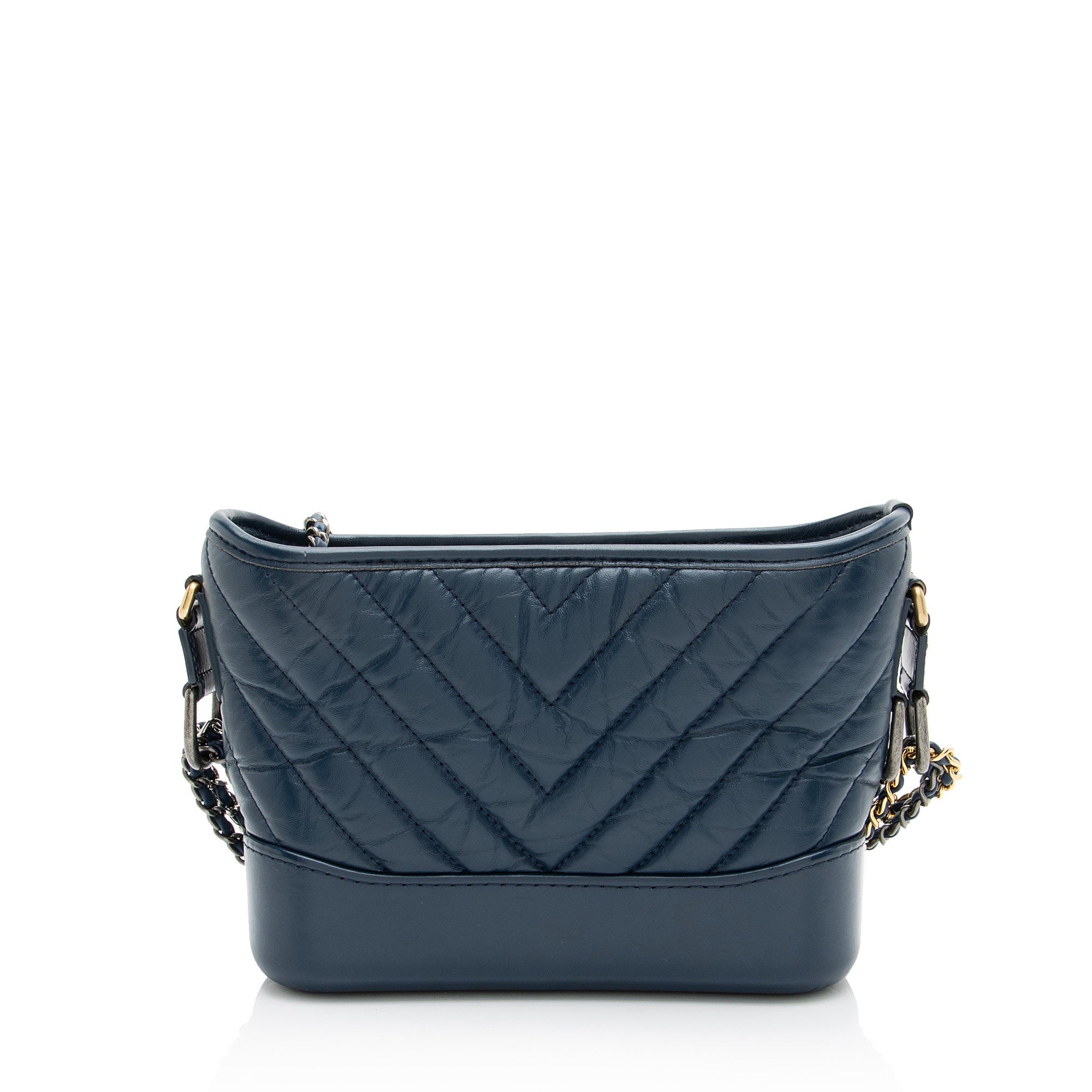 Chanel Chevron Aged Calfskin Gabrielle Small Hobo