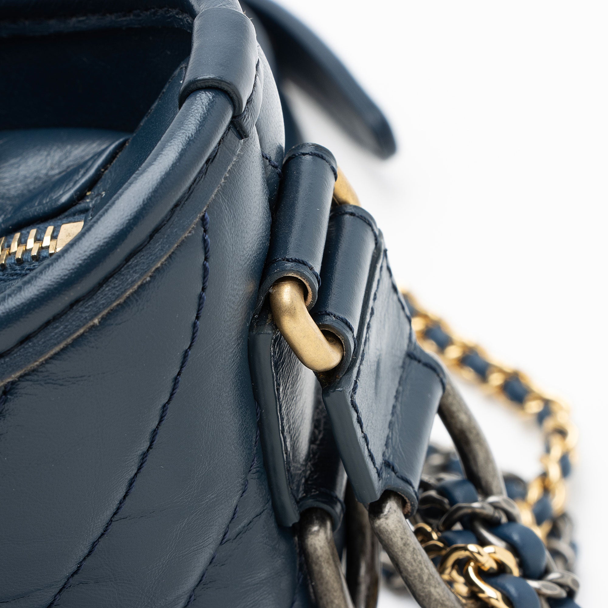 Chanel Chevron Aged Calfskin Gabrielle Small Hobo