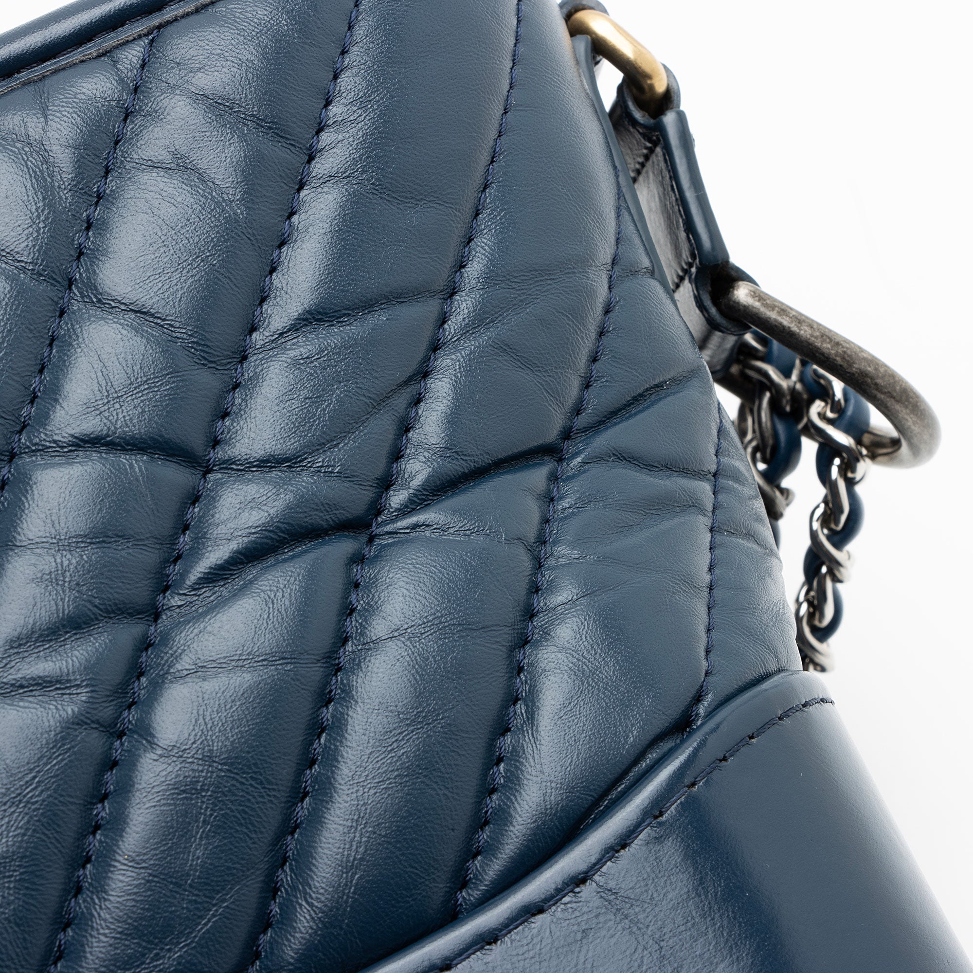 Chanel Chevron Aged Calfskin Gabrielle Small Hobo