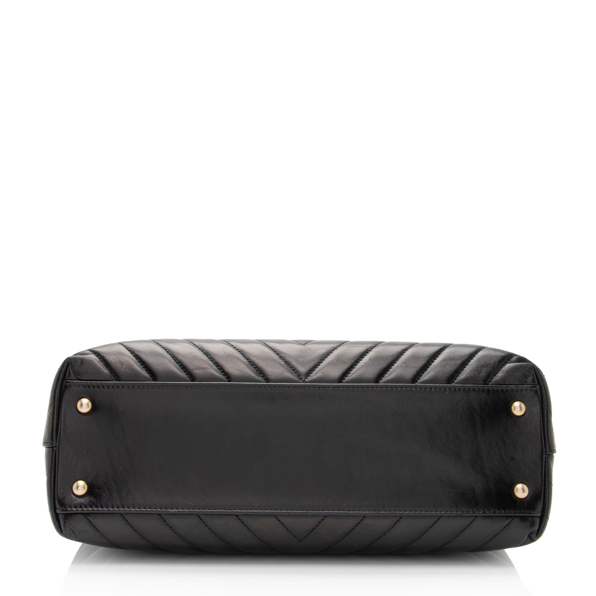 Chanel Chevron Calfskin Coco Top Handle Medium Flap Bag (SHF-ZMgzVP)