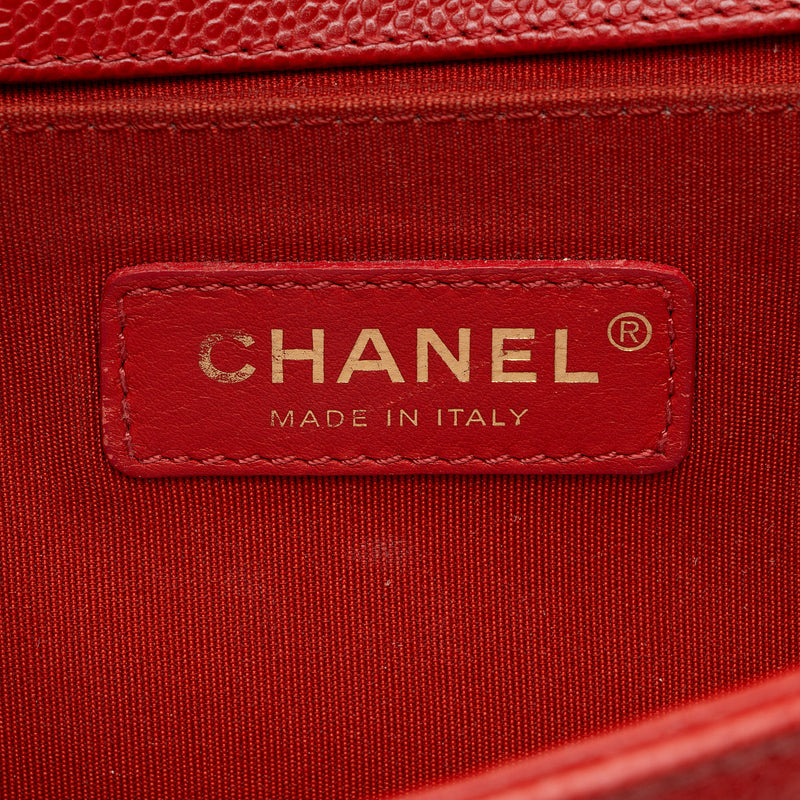 Chanel Chevron Caviar Leather Old Medium Boy Bag (SHF-PRQKC9)
