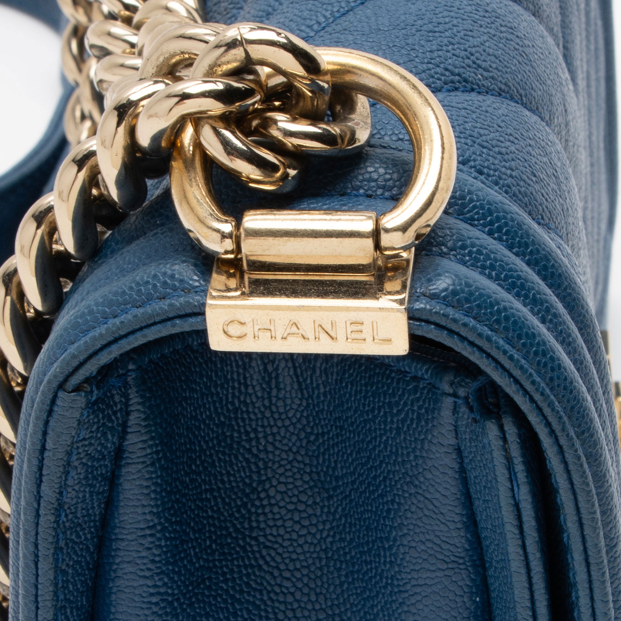 Chanel Chevron Caviar Leather Small Boy Bag