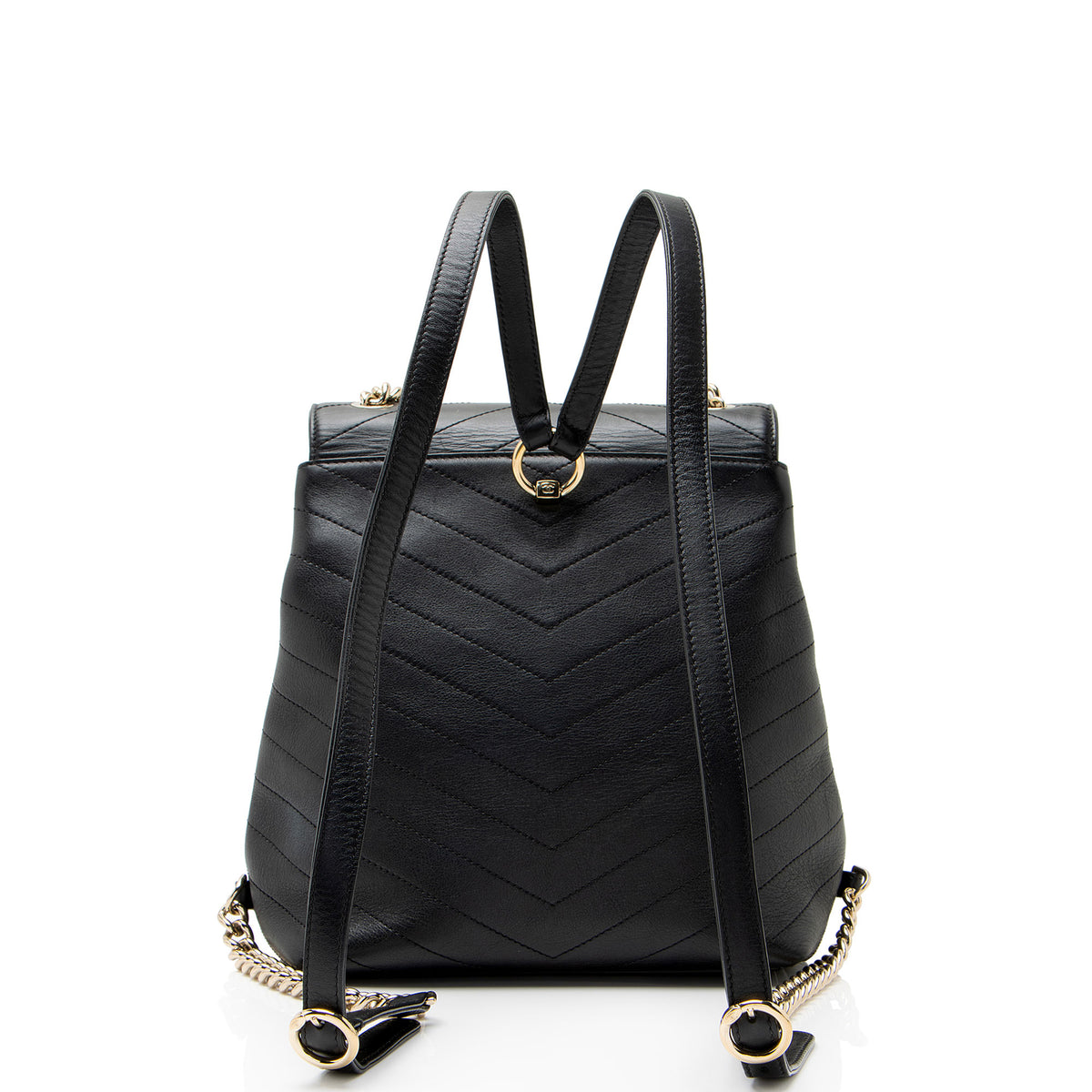 Chanel Chevron Grained Calfskin CC Backpack