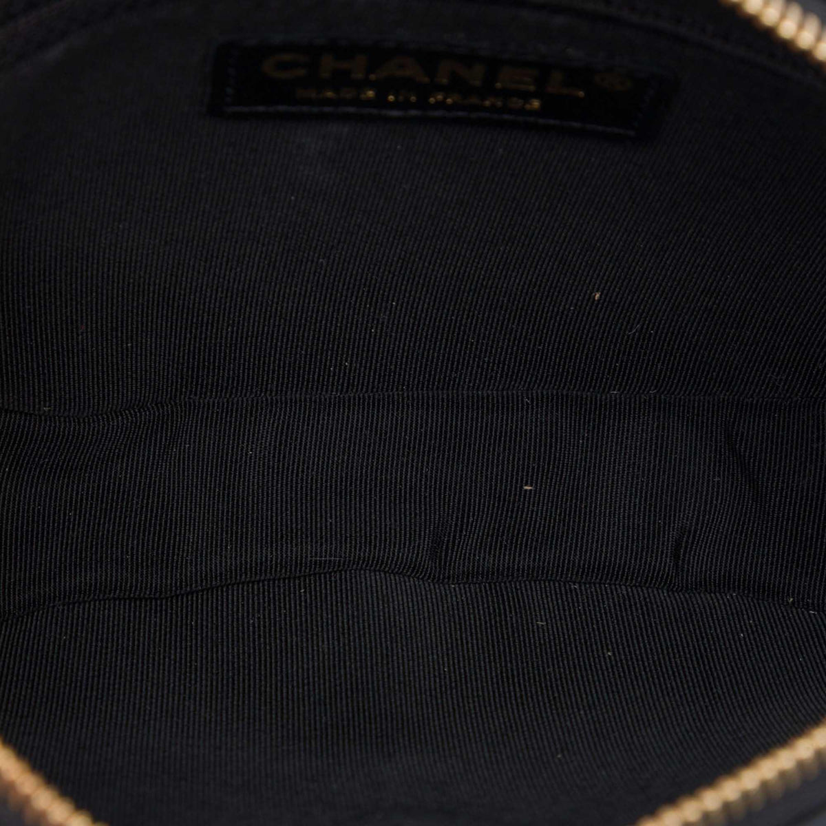 Chanel Chevron Lambskin Pleated Oval Camera Bag