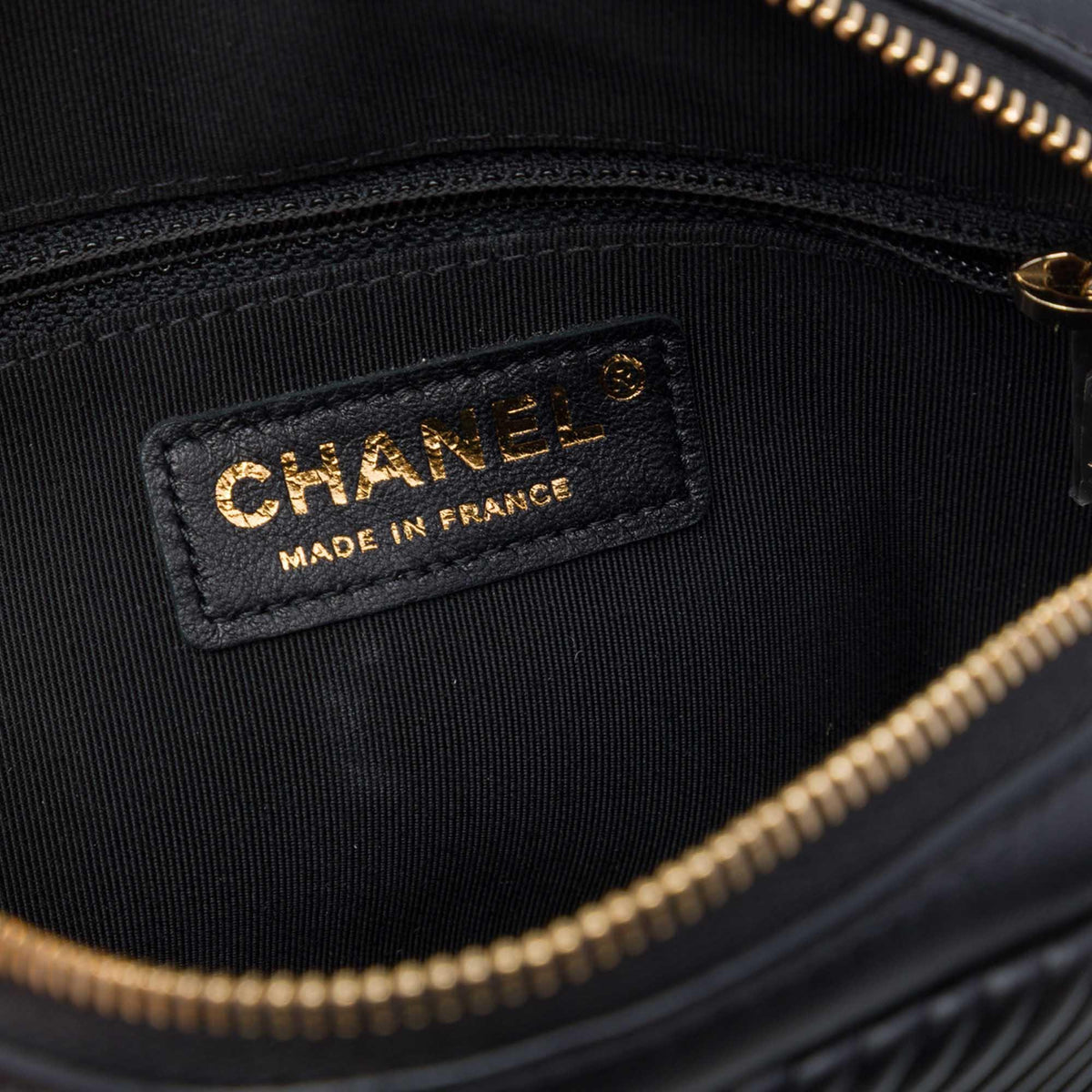 Chanel Chevron Lambskin Pleated Oval Camera Bag