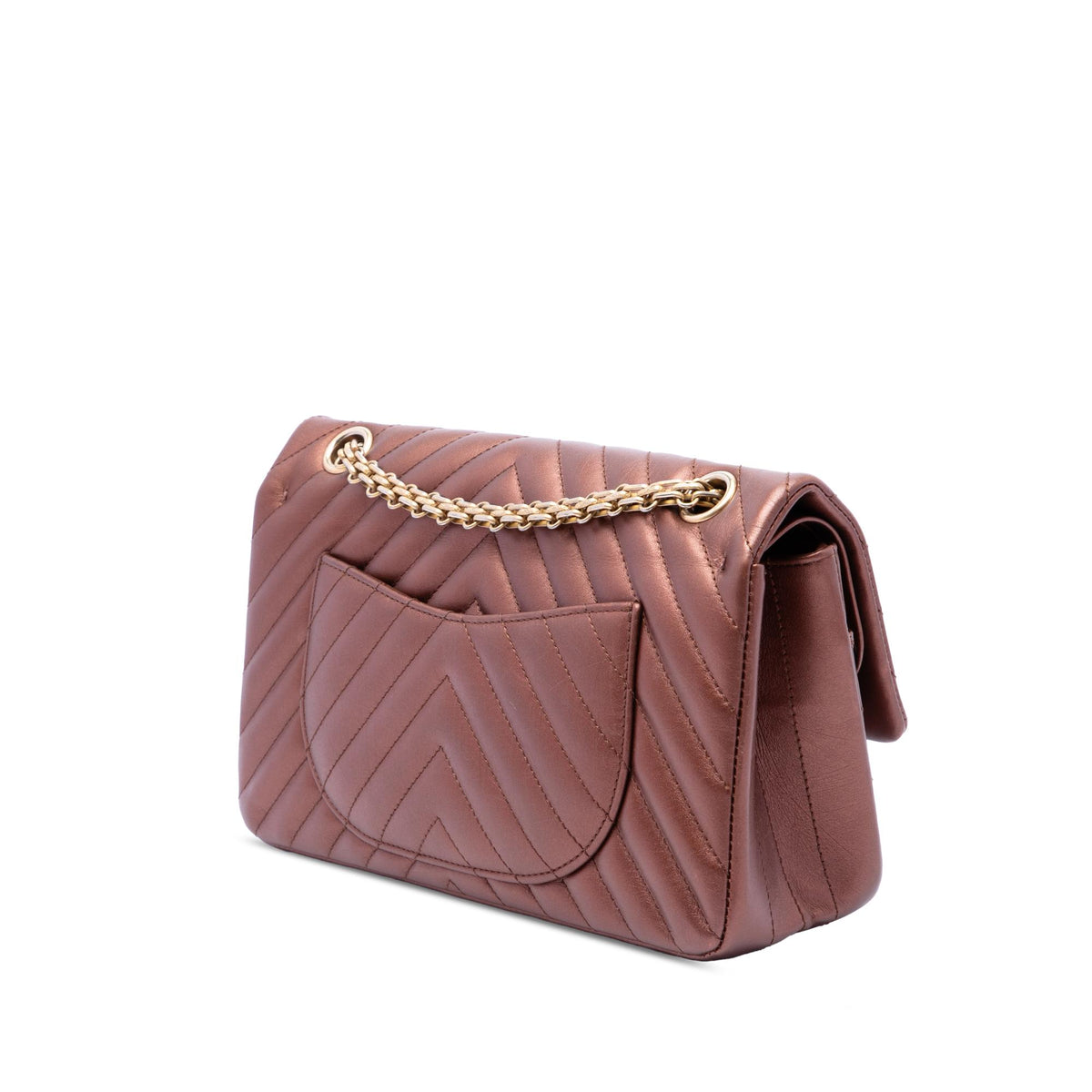 Chanel Chevron Metallic Aged Calfskin Reissue 2.55 Double Flap 225
