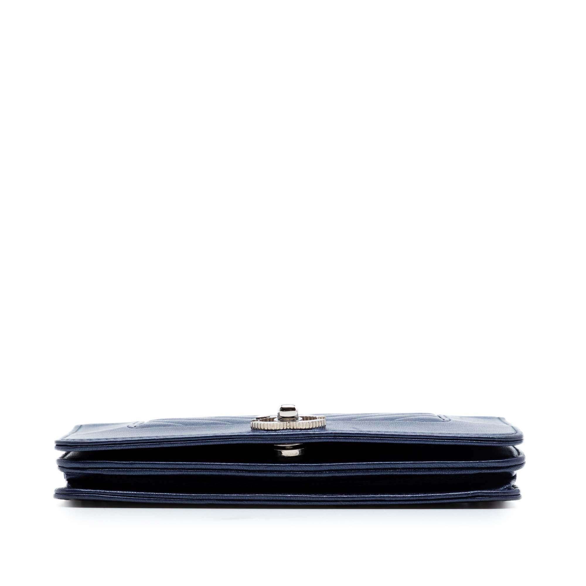 Chanel Chevron Sheepskin Mademoiselle Vintage Wallet On Chain
