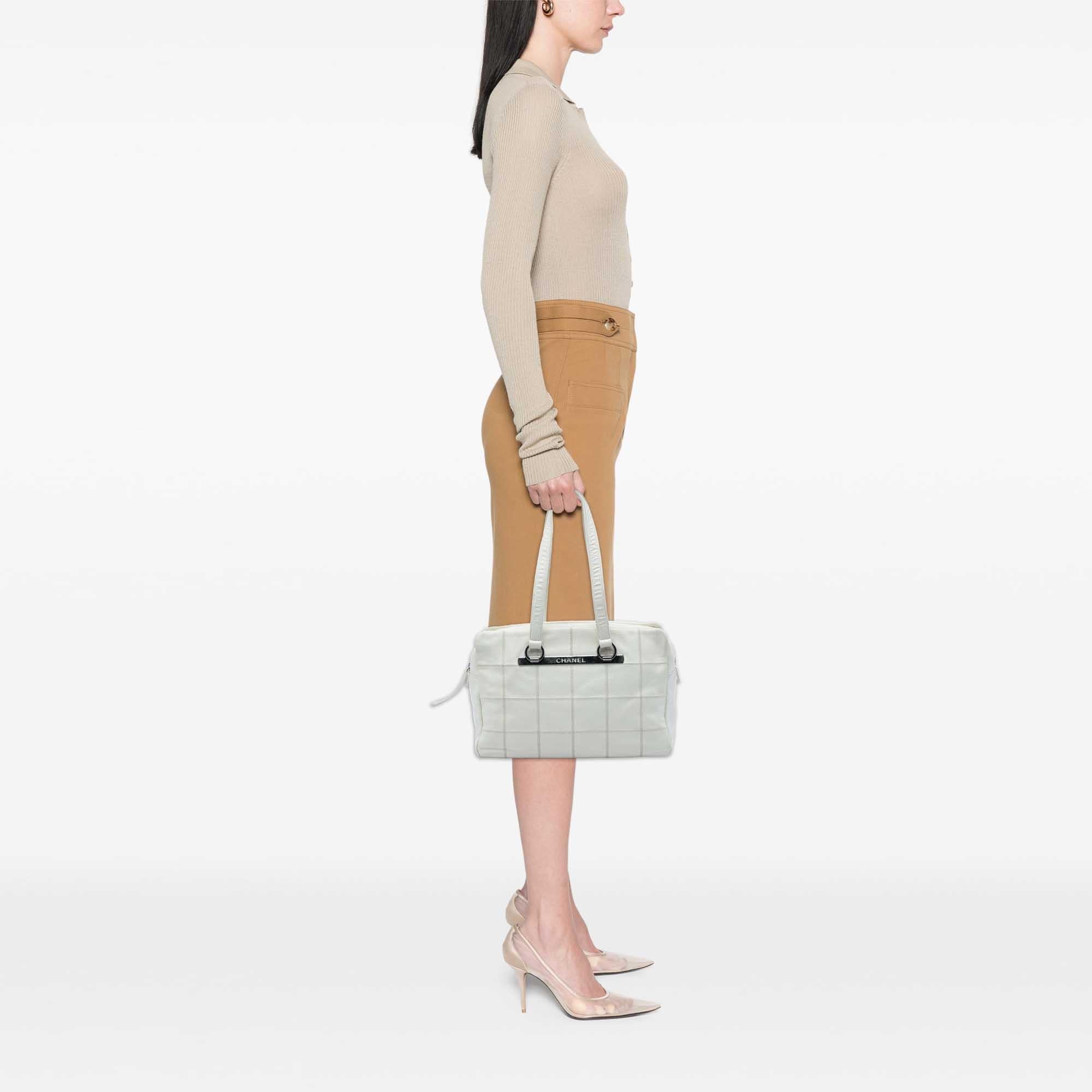 Chanel Chocolate Bar Caviar LAX Bowler Bag