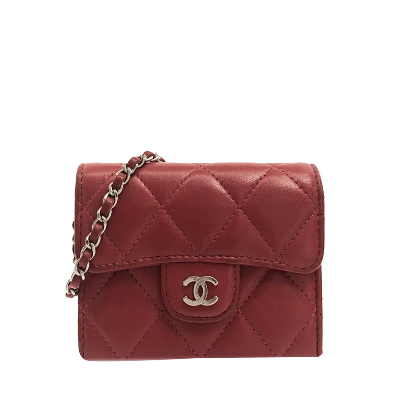 Chanel Classic Flap Lambskin Card Holder on Chain (SHG-Qf5Igv) – LuxeDH