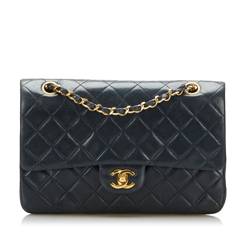 Black Quilted Caviar Medium Classic Double Flap Bag Gold Hardware, 2019