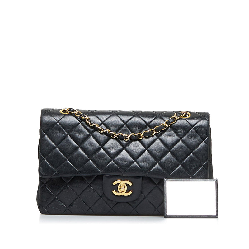  Chanel, Pre-Loved Black Quilted Lambskin Double Sided