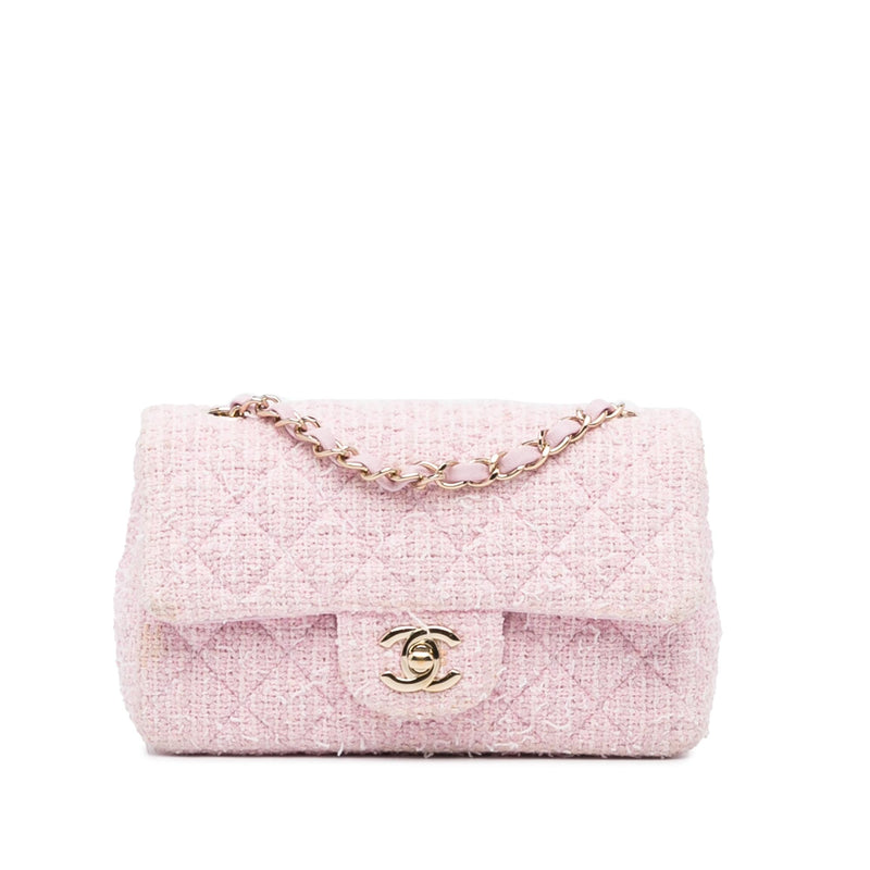Chanel - Authenticated Gabrielle Handbag - Tweed Pink for Women, Very Good Condition