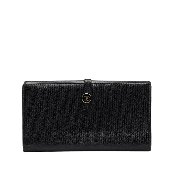 Chanel Coco Button Leather Long Wallet (SHG-Usp4W4)