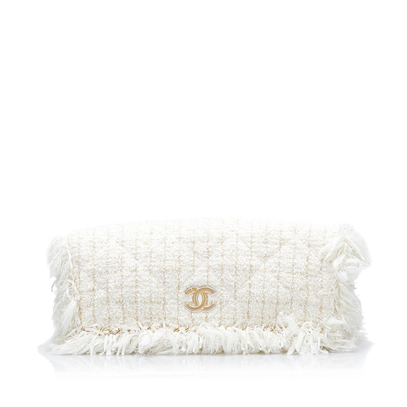 Chanel Cosmopolite Fringe Tweed Clutch Bag (SHG-6GTAwZ)