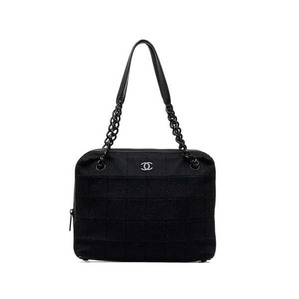 Chanel Cotton Choco Bar Shoulder Bag (SHG-05HMsv)