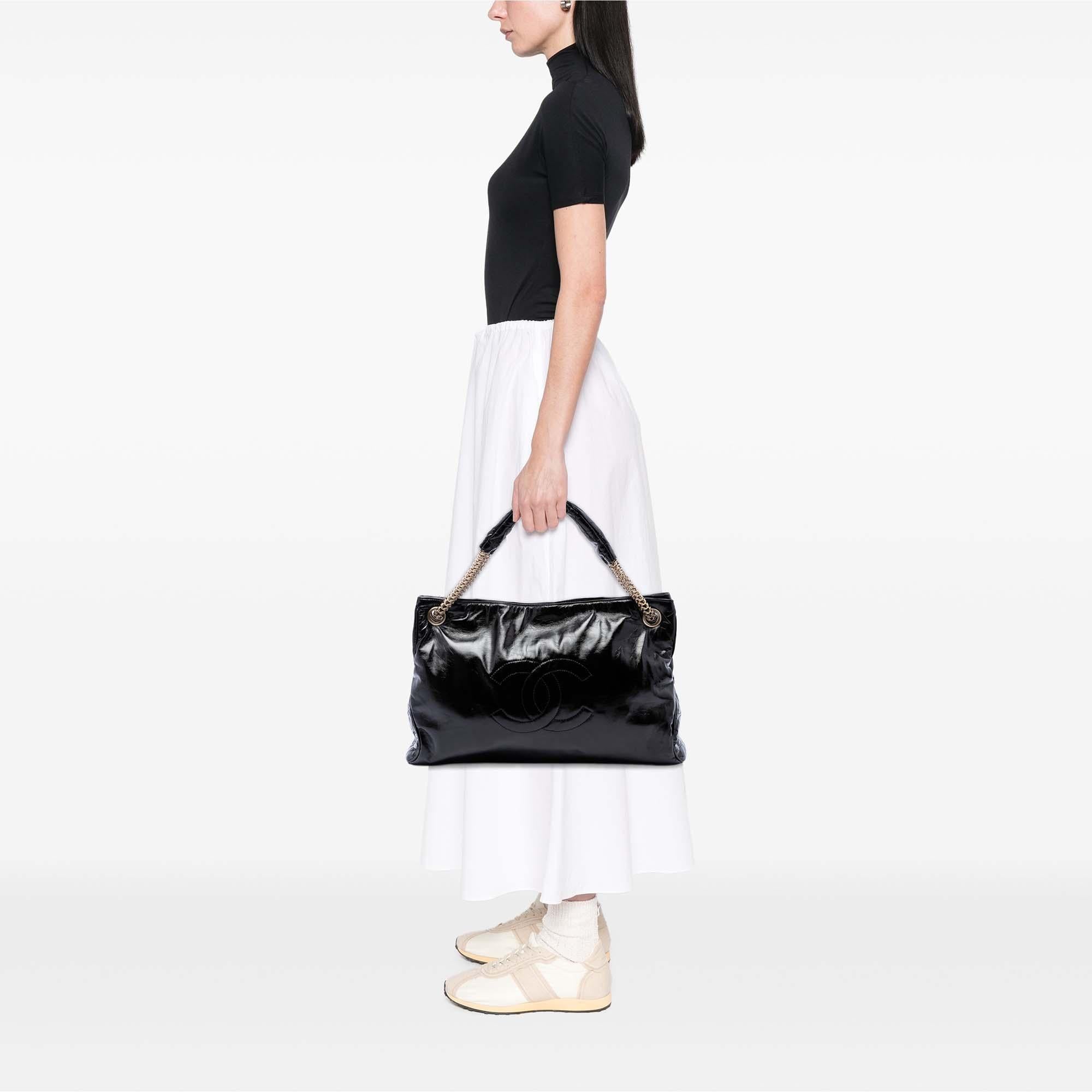 Chanel Crinkled Patent Rodeo Drive Tote