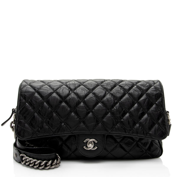 Chanel Crumpled Calfskin Casual Rock Medium Flap Bag (SHF-UREPyS)