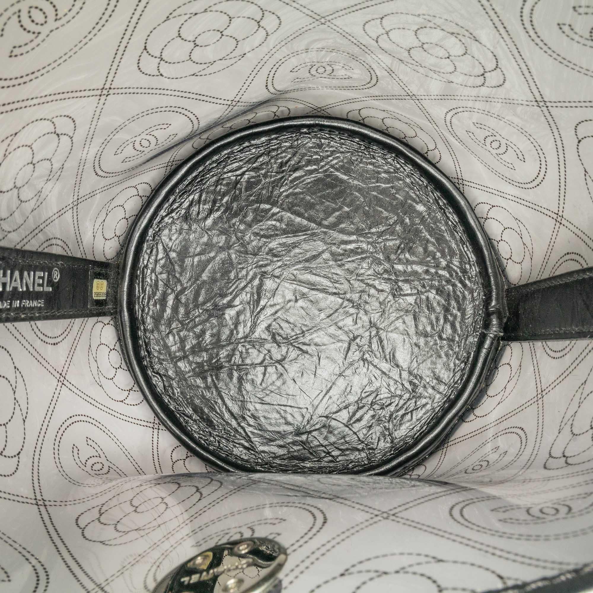 Chanel Crumpled Calfskin PVC Camellia Bucket