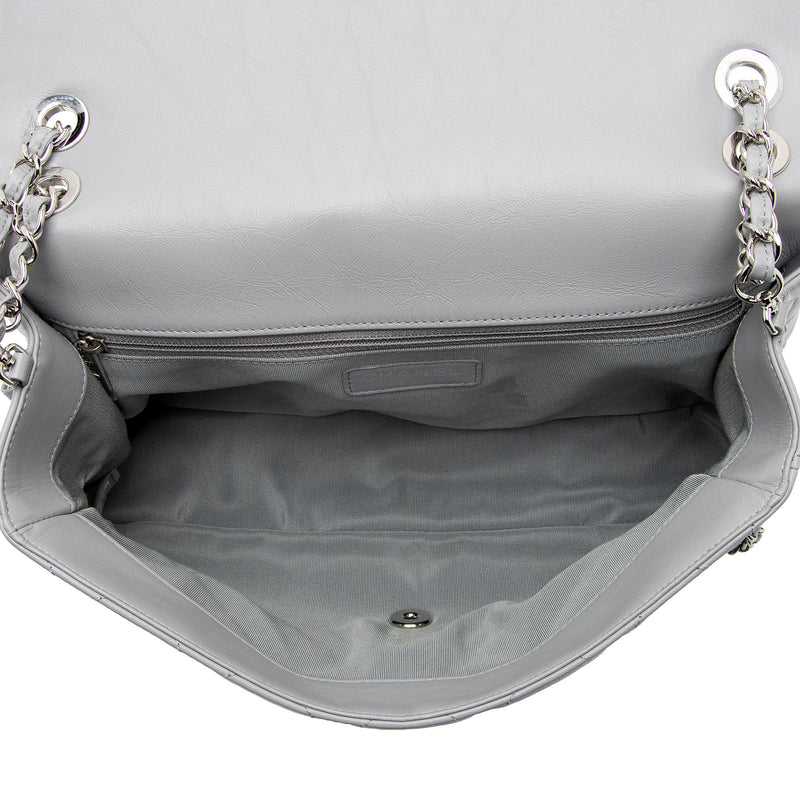 Chanel Crumpled Calfskin Running Chain Around Large Flap Bag SHF