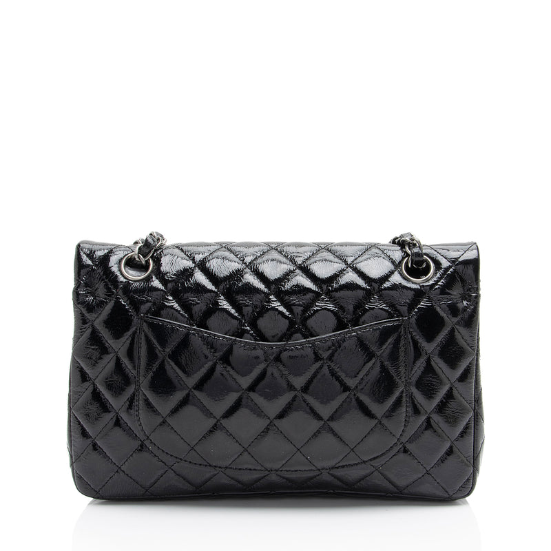 Chanel Crumpled Patent Leather Classic Medium Double Flap Bag SHF Bt2Jh2