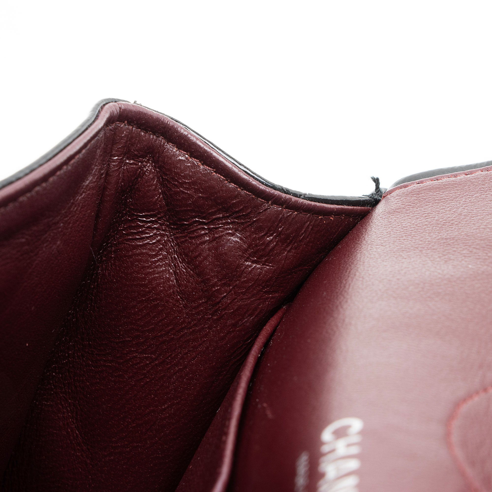 Chanel Crumpled Patent Leather Classic Medium Double Flap Bag