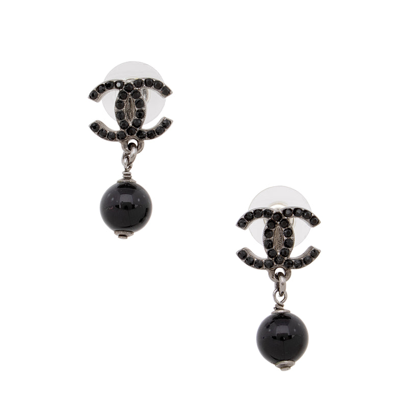 Chanel - Drop CC crystal earrings