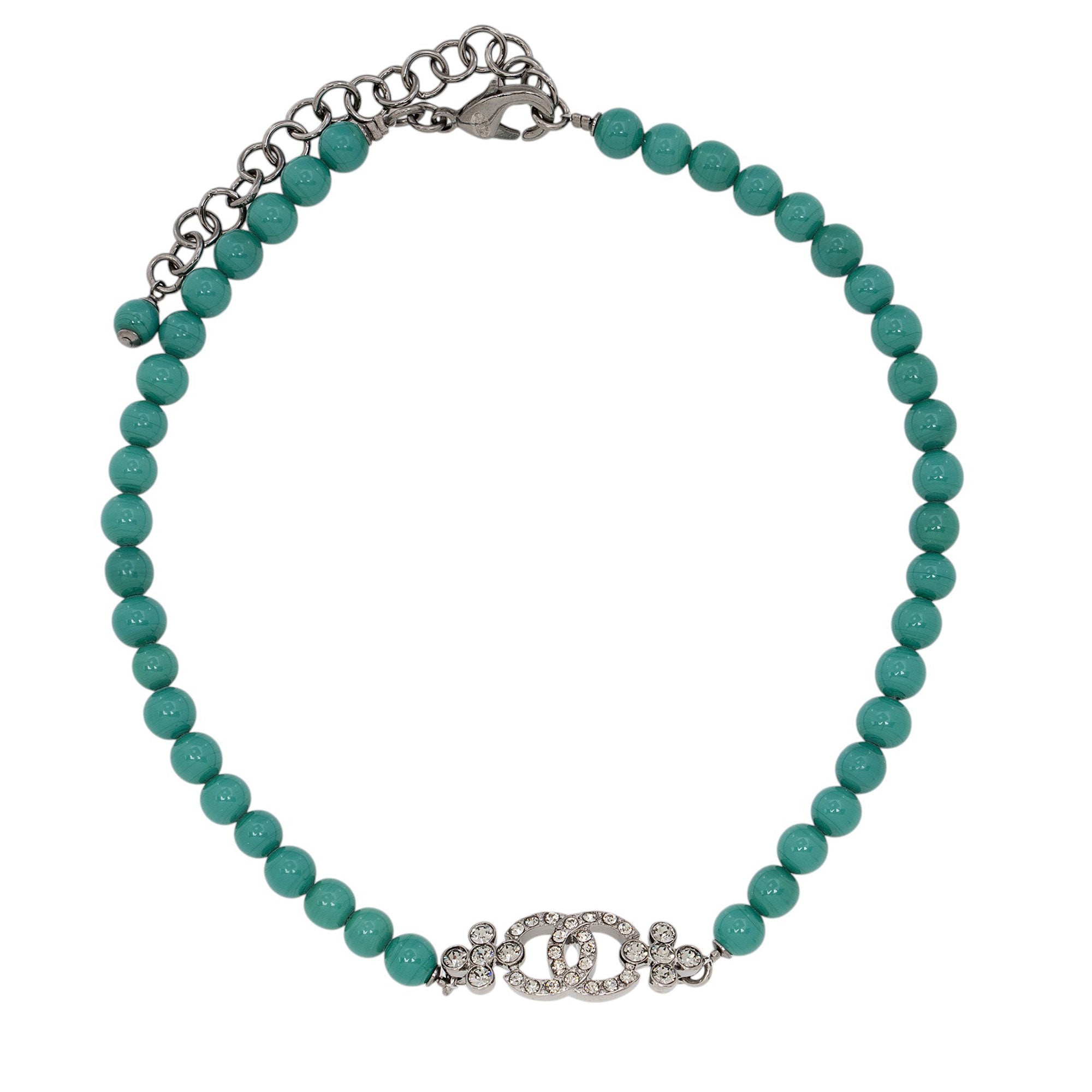 Chanel Crystal CC Bead Necklace
