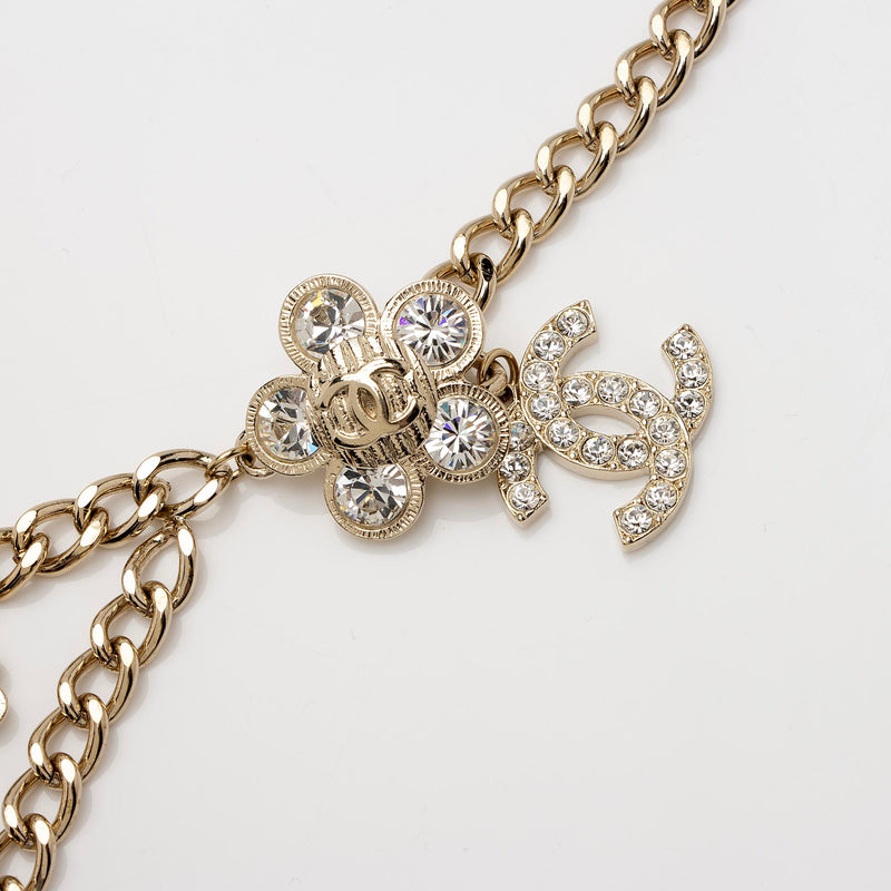 Chanel Gold Metal Glass Pearl Double CC Heart Belt - Yoogi's Closet