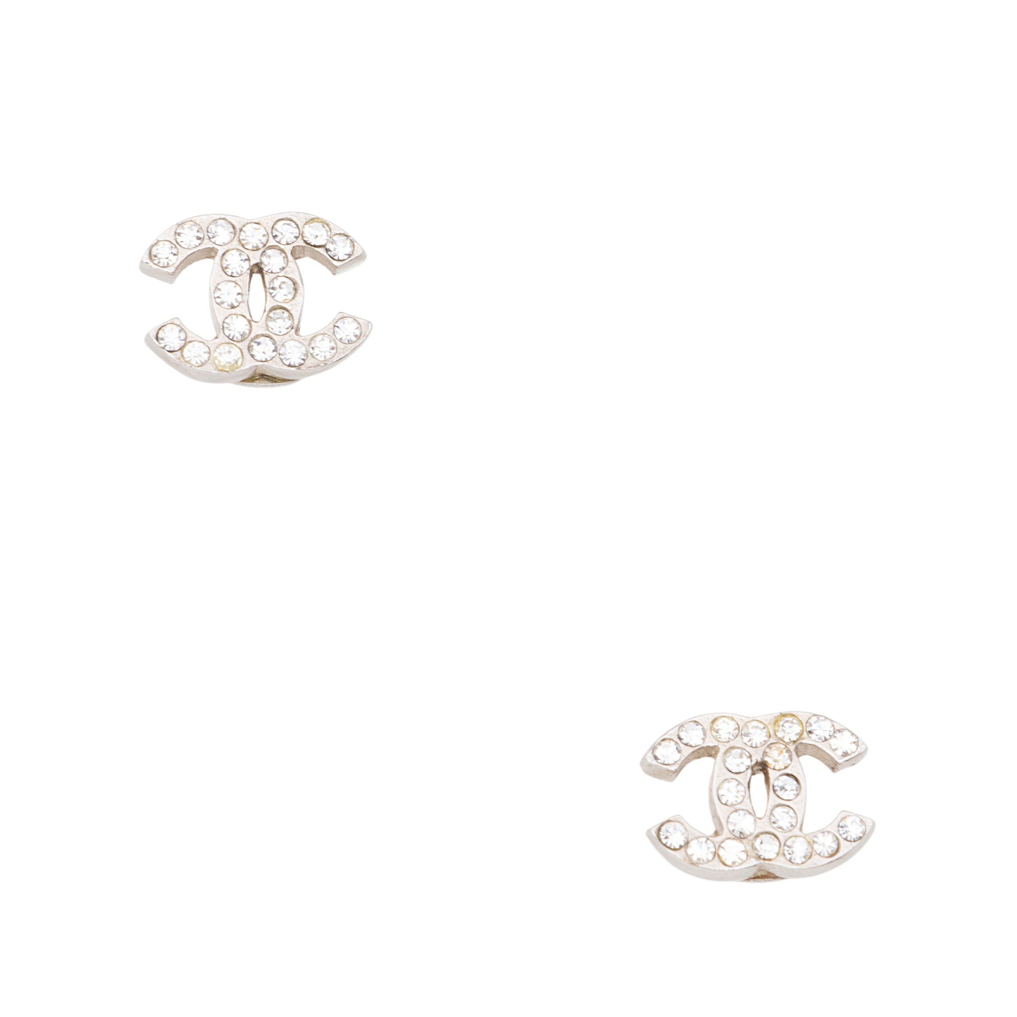 Chanel Crystal CC Mini Stud Earrings