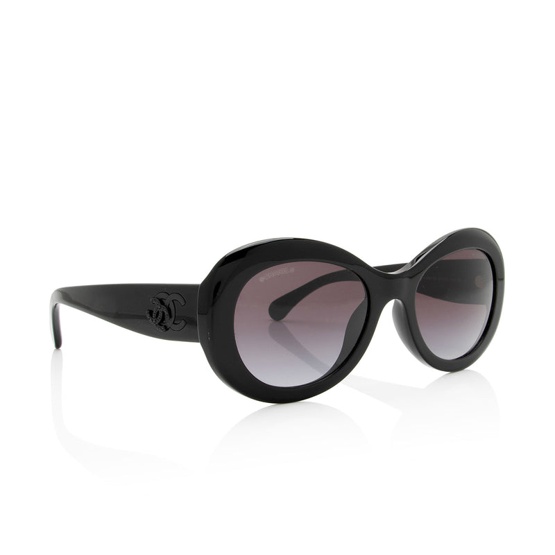 Chanel Crystal CC Oval Sunglasses (SHF-oOSxqG)