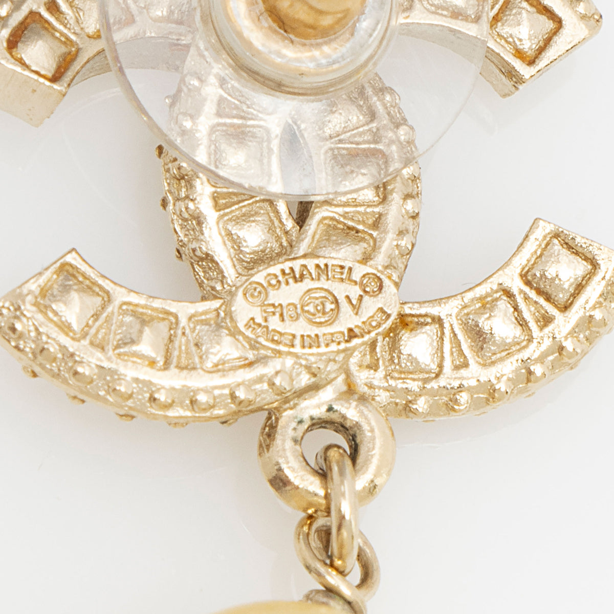 Cc Shell Crystal Drop Chanel Crystal CC Pearl Drop Earrings