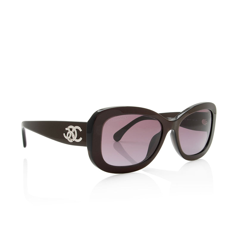 Chanel Crystal CC Rectangular Sunglasses (SHF-1worz1)