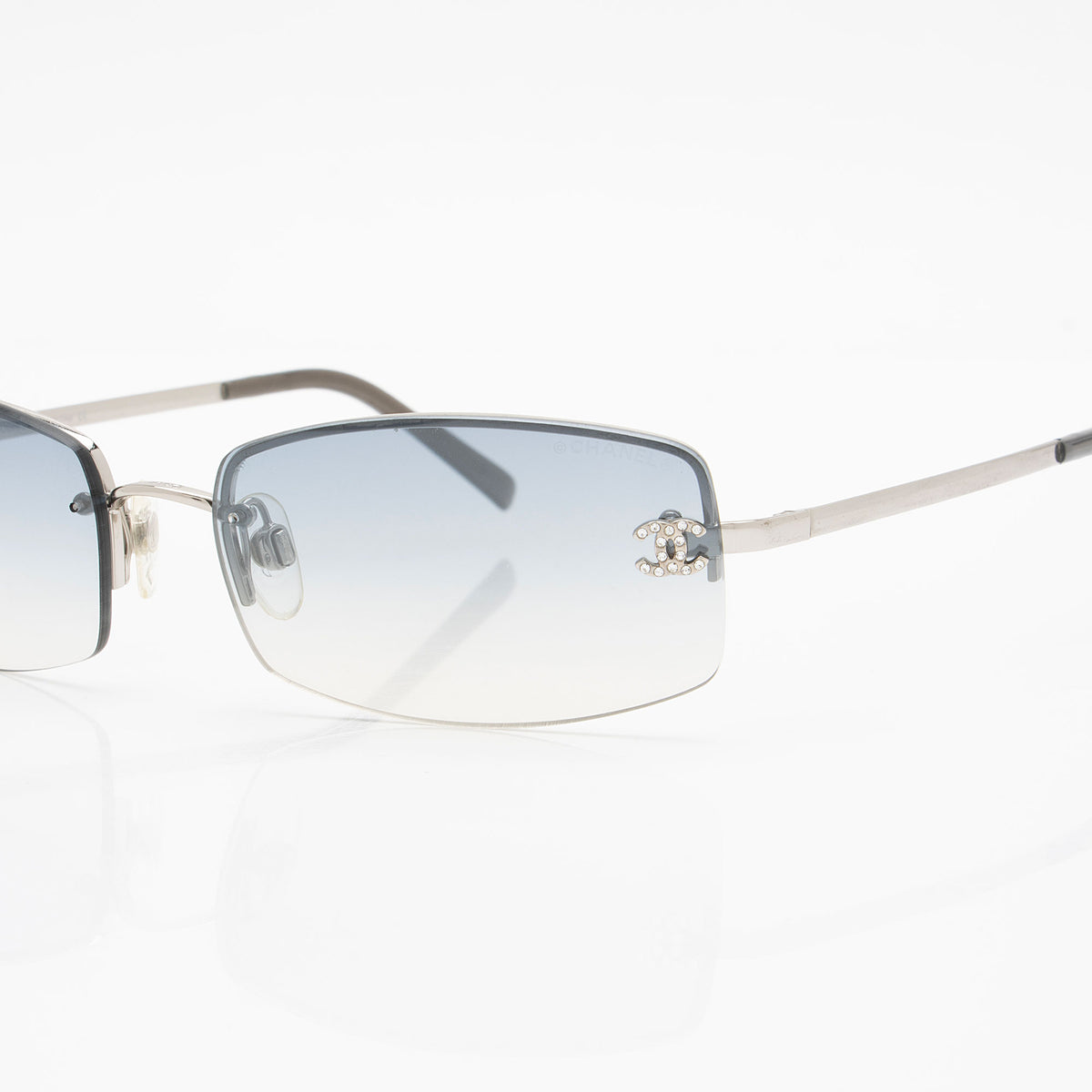 Chanel Crystal CC Rimless Sunglasses