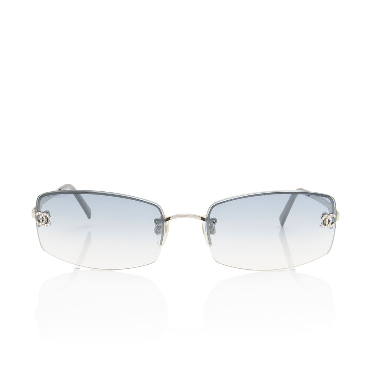 Chanel Crystal CC Rimless Sunglasses
