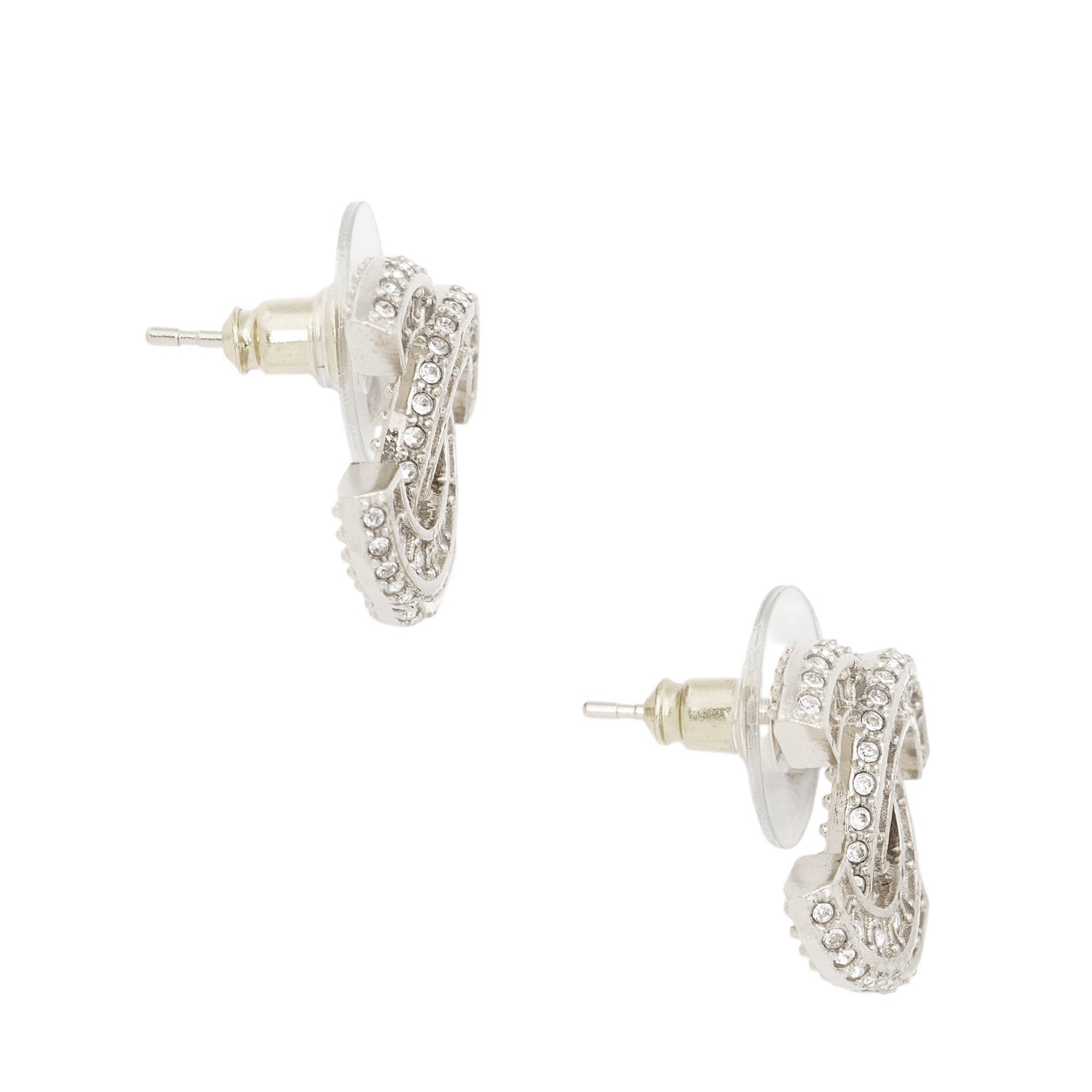 Chanel Crystal CC Stud Earrings