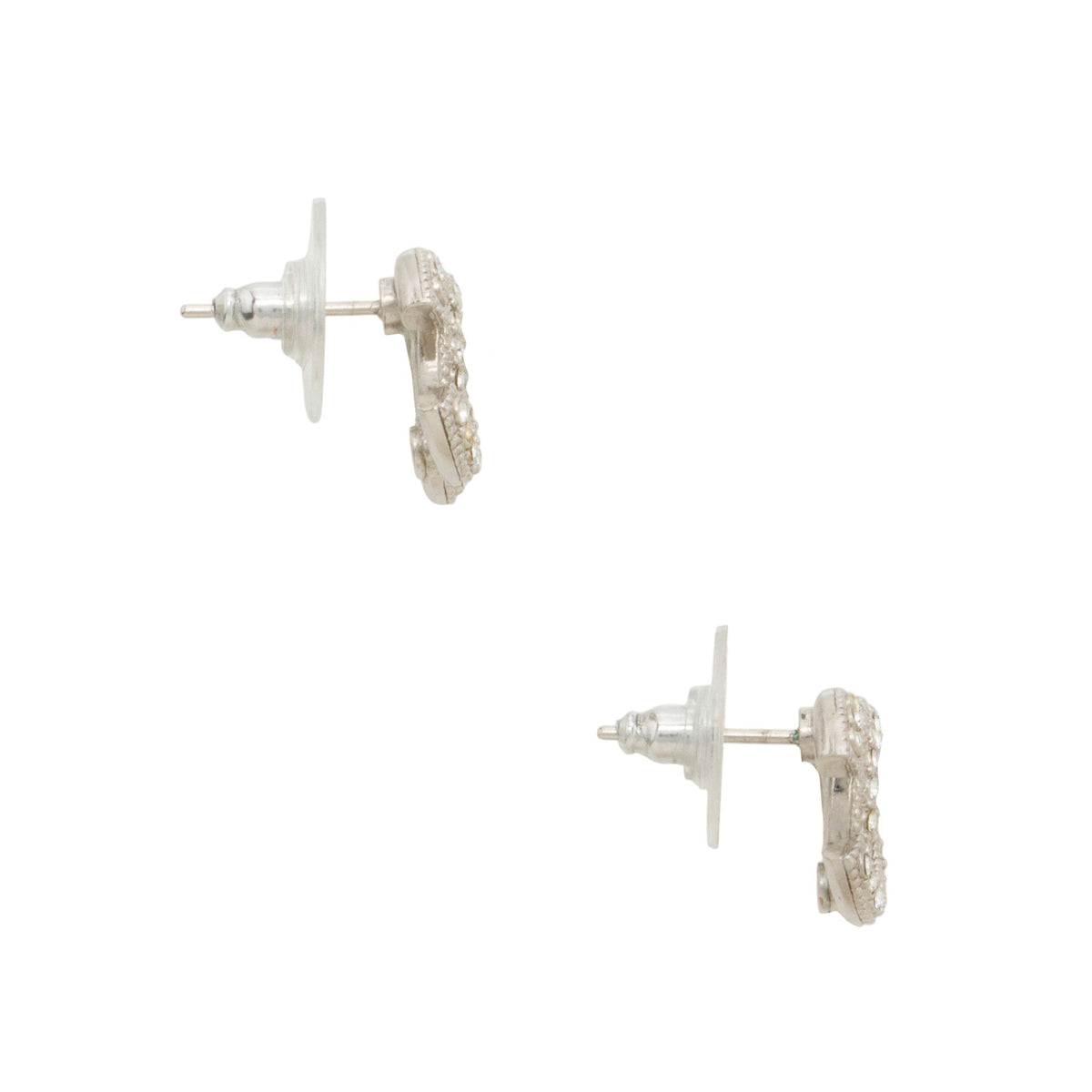 Chanel Crystal CC Stud Earrings