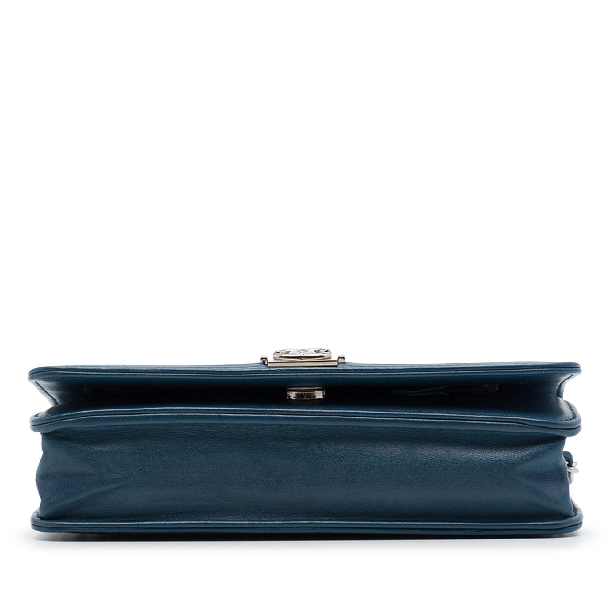 Chanel Crystal Embellished Lambskin Boy Wallet On Chain
