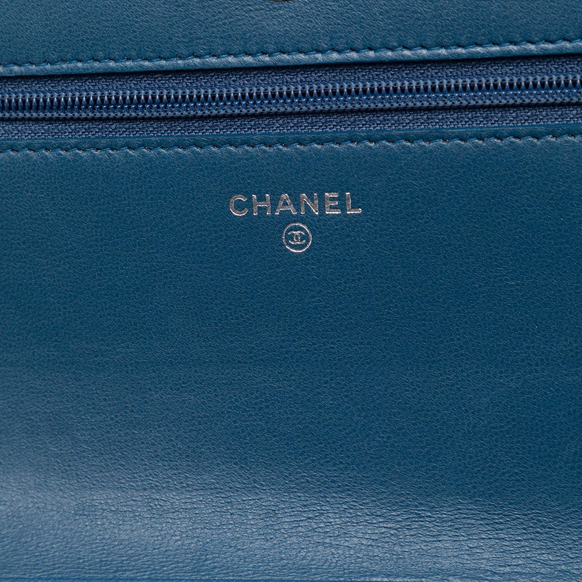 Chanel Crystal Embellished Lambskin Boy Wallet On Chain