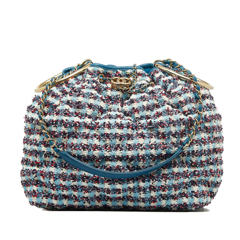 Chanel Cuba Chesterfield Tweed Drawstring Bucket Bag (SHG-cXRn1b