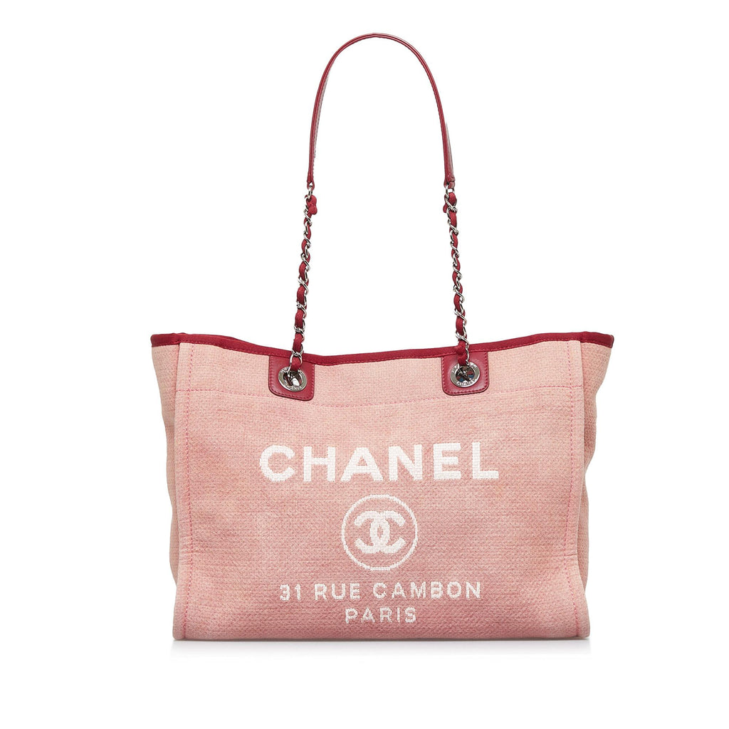 Chanel Cambon Line Boston Tote Bag Shoulder Pink Leather Black